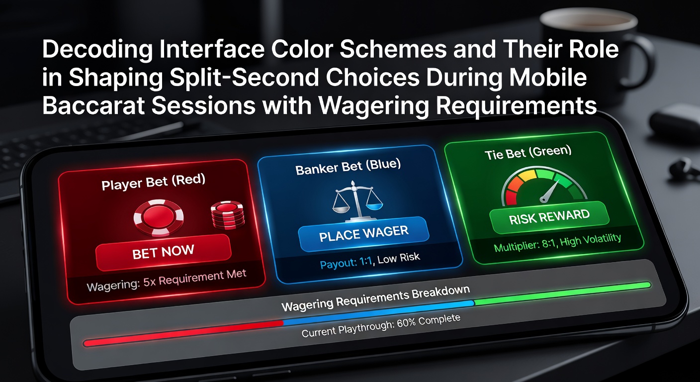 Mobile Baccarat-App mit farbkodierten Buttons und Interface-Elementen auf einem Smartphone-Display