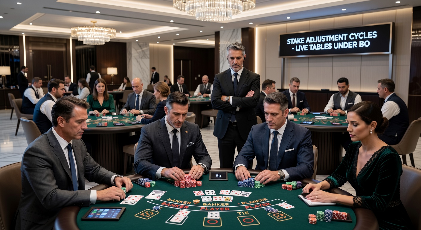 Baccarat-Spieler passen Einsätze an mehreren Live-Tischen an