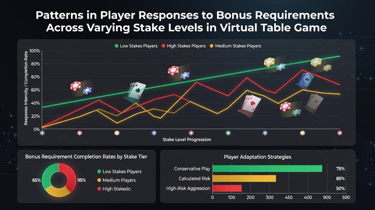 Heatmap-Darstellung von Spielerreaktionen auf Bonusbedingungen bei hohen Einsätzen in virtuellen Tischspielen mit Stake-Variationen