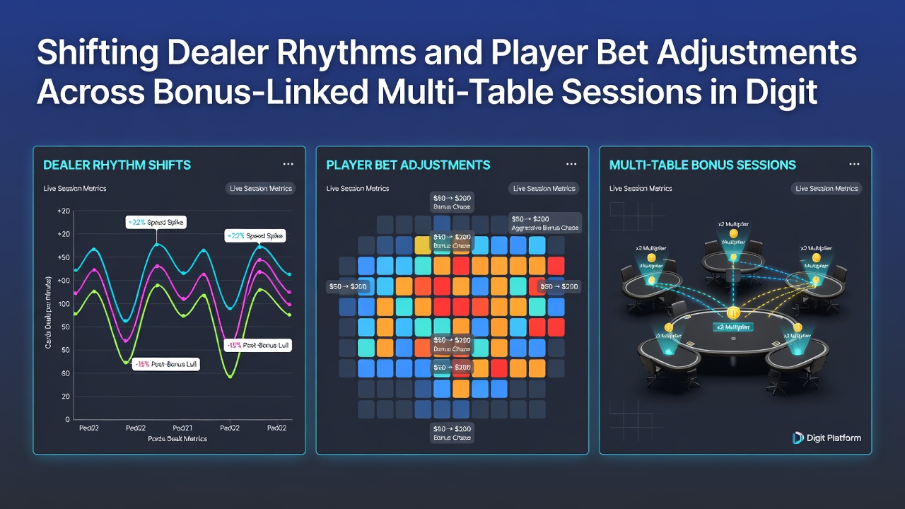 Spieler passen Einsätze an wechselnde Dealer-Rhythmen in bonusgebundenen Multi-Table-Sitzungen an